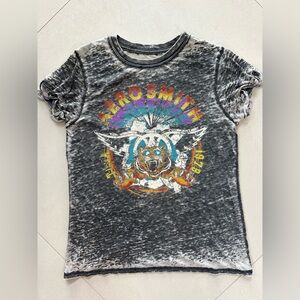 Recycled Karma Black Aerosmith Graphic Tee Short Sleeve